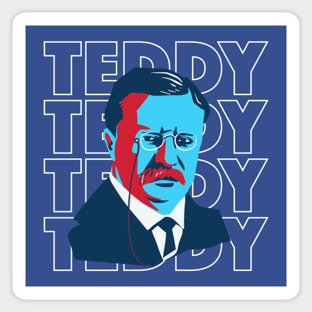 Fun Pop Art President Teddy Roosevelt Portrait Sticker by Now Boarding